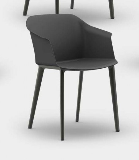 Lot de 4 fauteuils MIZA en polypropylène noir - Piétement 4 pieds - Référence 7980 FR125 - Certifié EN 16139:2013_2