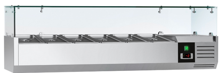 Saladette réfrigérée à poser 6 bacs gn 1/3 - vitrine à ingrédients de 140 cm_2