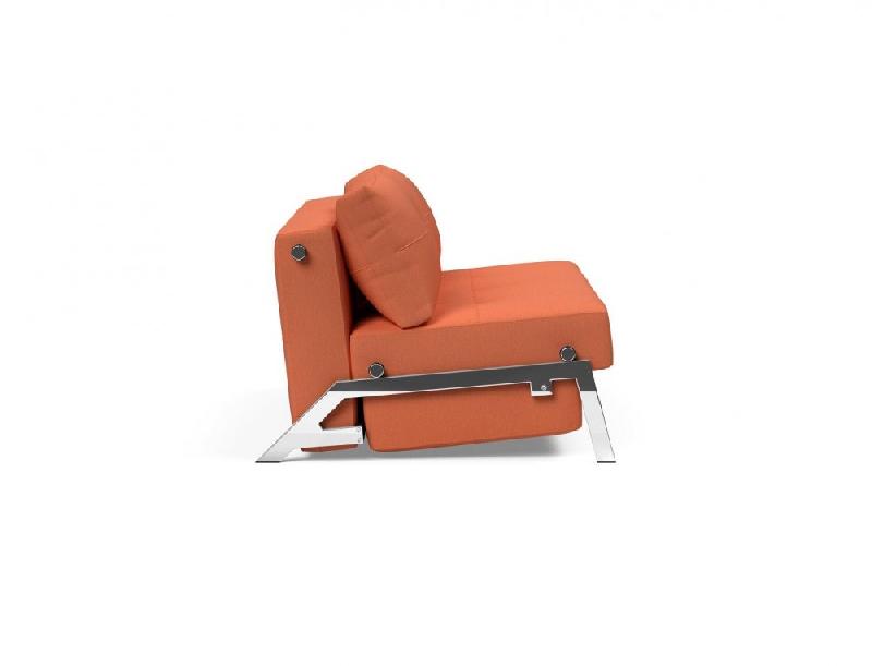 Canapé design convertible INNOVATION LIVING Cubed 02 Chrome - 140x200 cm - Tissu rouille Argus_2