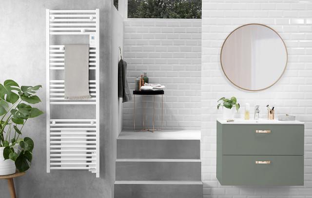 Radiateur sèche-serviettes connecté Doris avec soufflerie 1500W Blanc brillant - Atlantic - 851244_2