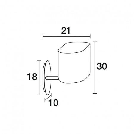 Applique murale ovale - abat-jour rond en tissu lisse et structure en métal nickel satin - Réf. 8302_2