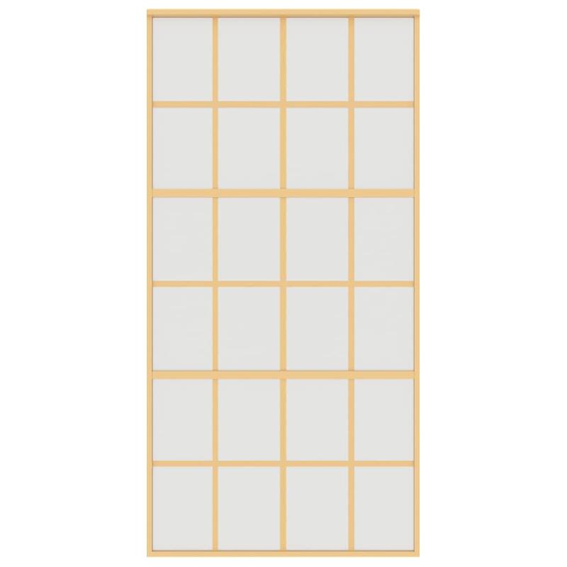 Vidaxl porte coulissante doré 102,5x205 cm verre esg dépoli aluminium 155177_2