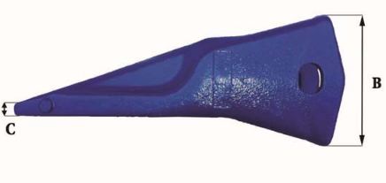 Dents de godet adaptables Feurst - Référence 6Y 0359, 11.70 kg, dimensions précises_2