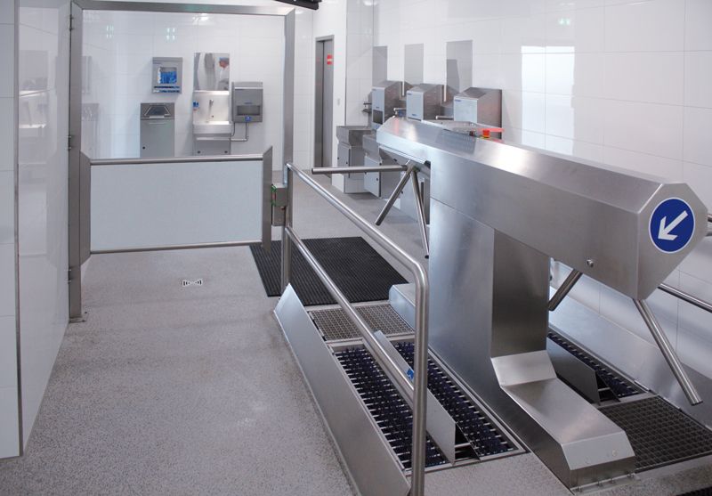 Station de nettoyage Cleancontrol PROFI - Sas d'hygiène pour grandes productions avec désinfection mains et semelles_2