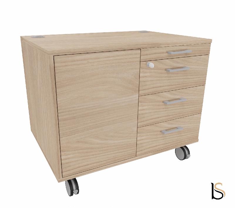 Desserte mobile avec 4 tiroirs et niche de rangement - QUADRIFOGLIO - Orme_2