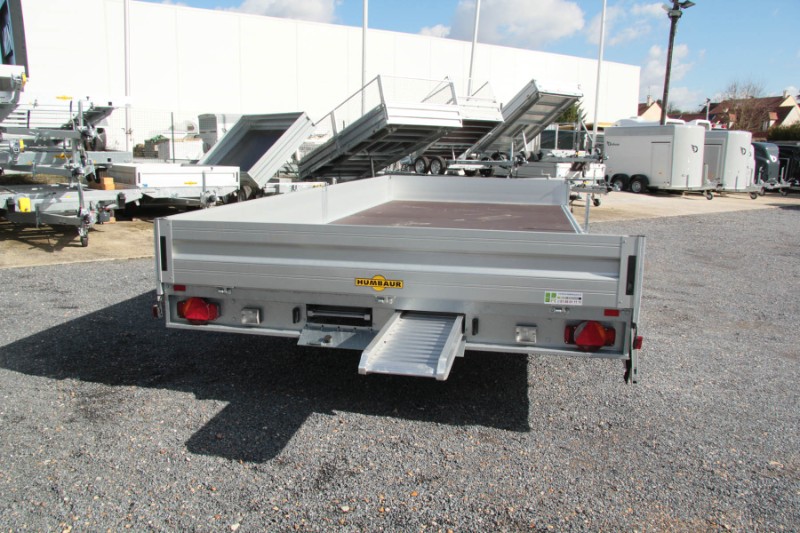 Remorque plateau Humbaur HN 256225 GR - 2 essieux, roues surbaissées, ridelles alu, 6220x2470 mm_2