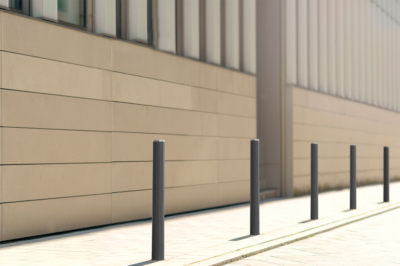 Borne DECA - H206 - acier zingué avec partie supérieure en inox - thermolaquage polyester noir forge_2