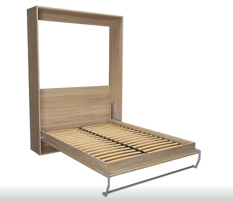 Composition armoire lit escamotable SMART-V2 chêne naturel - Couchage 160 x 200 cm avec armoire 2 portes et terminal arrondi_2