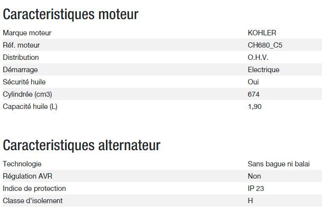 Technic 10000 A C5 groupe électrogène - Kohler - 10,30 kW - monophasé - 50 Hz_2