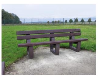 Banc urbain en plastique recyclé hanit - SUTTON - lames PREMIUM avec armature interne invisible - 3 largeurs disponibles_2