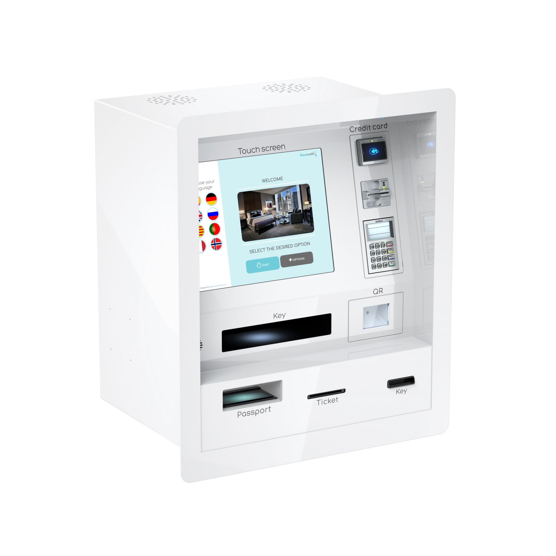 Borne d'enregistrement intérieure/extérieure Roommatik M-303 - Check-in rapide, paiement carte bancaire, gestion des clés_2