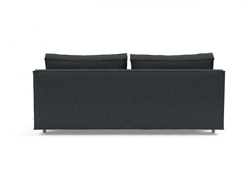 Canapé design convertible Innovation Living SLY - Lit 140x200 cm - Pieds bois chêne - Tissu bouclé Black Raven_2