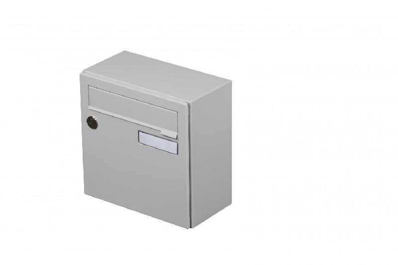Boîte aux lettres compacte 1 porte extérieure RENZ Interval en acier gris mat - dimensions 285x285x150 mm - serrure agréée La Poste_2