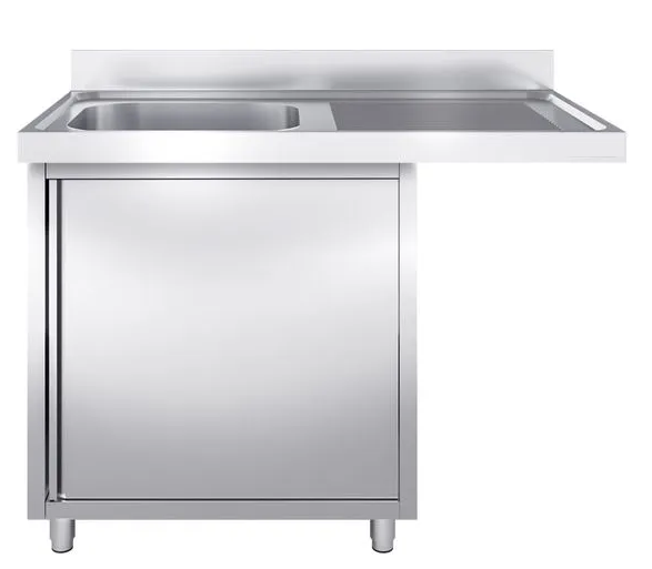 Plonge avec passage lave-vaisselle 120 x 70cm et placard - cuve à gauche l40 x p50 x h25 cm_2