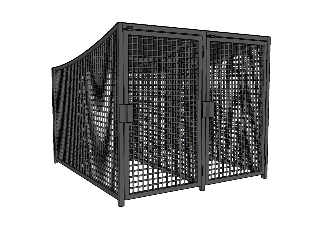 Box à vélos fermé sécurisé à  parois pleines ou grillagées adapté aux zones sensibles ou à forte densité- EVO 3_2