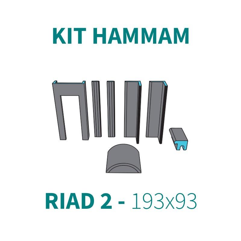 KIT CABINE HAMMAM À CARRELER RIAD 2 - 193X93 - 2 PLACES_2