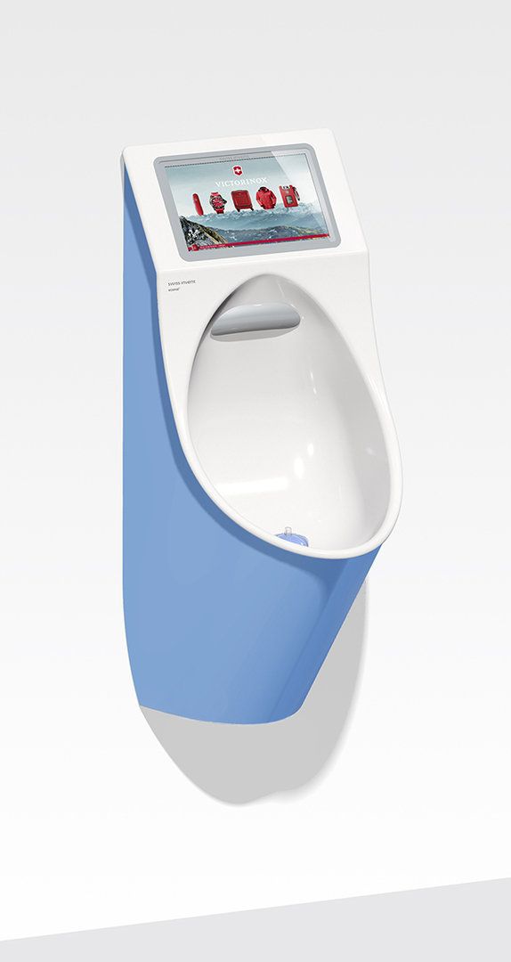 Urinoir hybride en acier émaillé avec écran HD 10.1