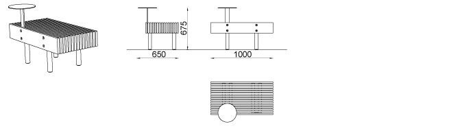 Lwd112-10 - banc connecté avec table intégrée - mmcité 1 a.S. - hauteur 675 mm_2