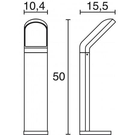 Pôle Aday IP54 - Borne lumineuse inclinée LED SMD 18W 3000K en aluminium anthracite_2