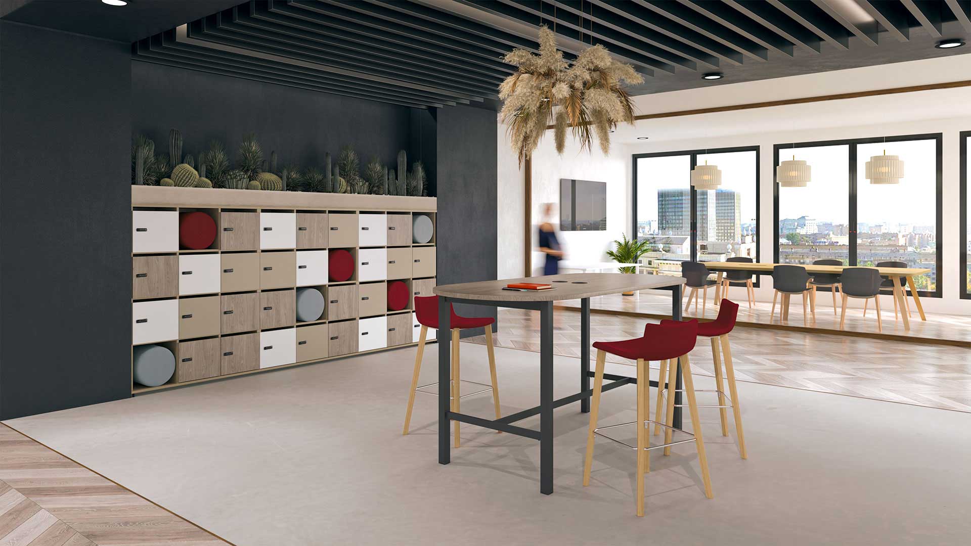 Casier CUBIK - 1 porte double, 3 simples, 1 case vide - Dimensions 80x120 cm - Structure mélaminée PEFC_2