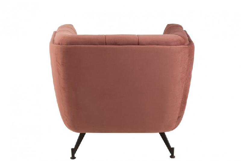 Fauteuil lounge Marianah - rose antique - structure bois et assise capitonnée en velours_2