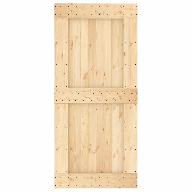 Vidaxl porte coulissante et kit de quincaillerie 95x210 cm pin massif 3203149_2