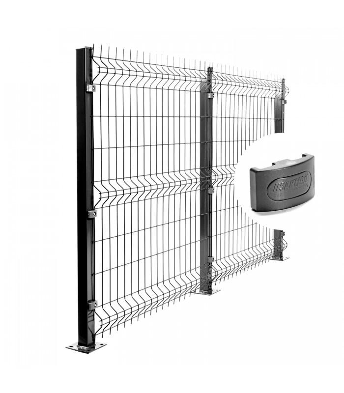 Attaches pour poteaux de grillage rigide, couleur gris anthracite