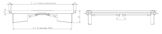 Couvercle à ouverture assistée double vantaux - acier galvanisé avec ressorts à gaz et verrouillages_2
