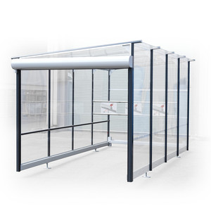 Abri pour chariot Sigma - Toit en appentis, structure aluminium, bardage plastique, design clair et protection optimale_0