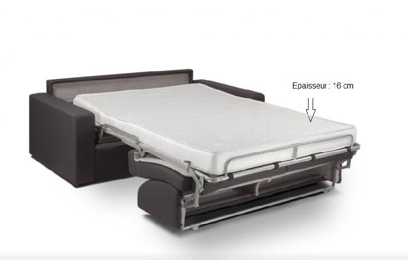 Canapé express 120 cm DREAMER EDITION - cuir et PU Cayenne gris - matelas 16 cm haute résilience_2