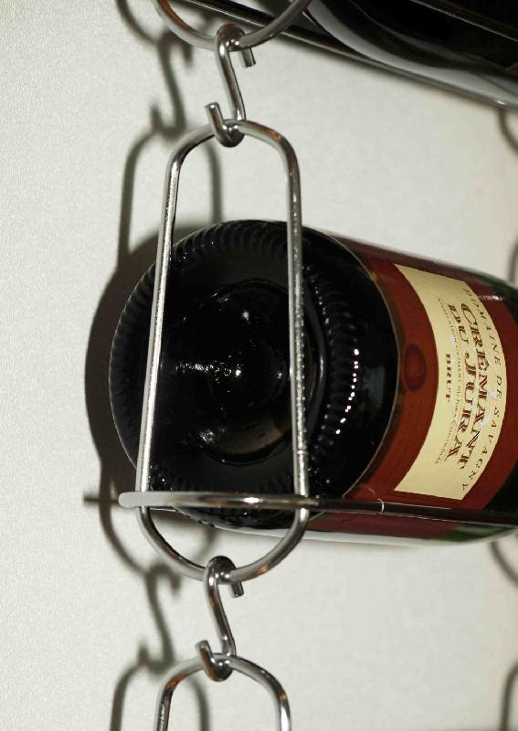 Support mural en fil chromé Chain My Wine 6 - Présentoir pour 6 bouteilles de 75cl_2