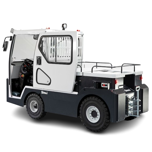 Chariot tracteur industriel à 4 roues SIMAI TE 252  conçu pour des applications lourdes, avec une capacité de 25000 kg en Alpes -  disponible en achat neuf et en location de courte à longue durée_2