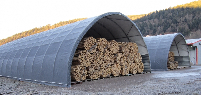 Tunnel de stockage / ouvert / structure en acier / ancrage au sol avec platine_2