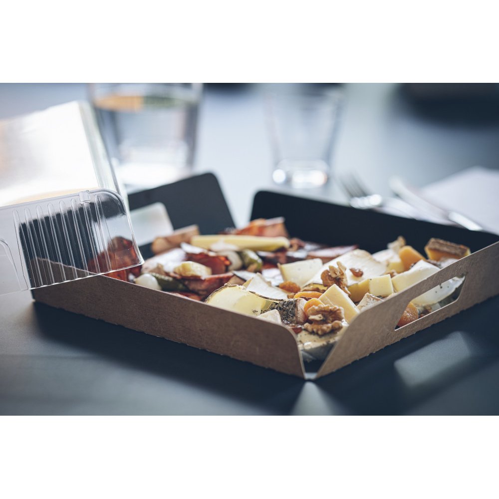 240 plateaux Vision+® - 12x12x5 cm - Carton 375 g/m² avec couvercle RPET transparent_2