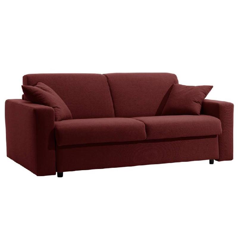 Canapé-lit Dreamer Express - Sommier à lattes 140cm - Matelas 16cm - Microfibre Bordeaux - Fabrication italienne_2