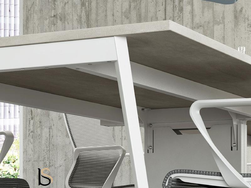 Grande table de réunion X3 - Officity - Anthracite, Chêne blanchi, 480_2