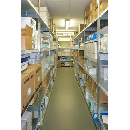Rayonnage léger à tablettes tôlées - stockage et archivage de dossiers, pièces détachées, bacs et cartons_2