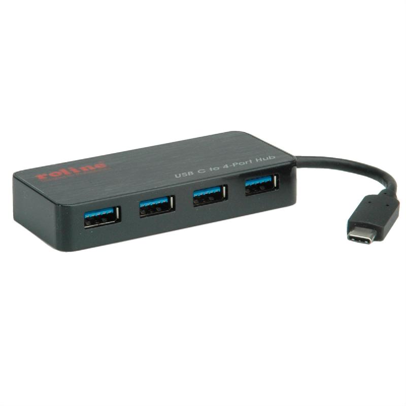 ROLINE Hub USB 3.2 Gen 1, 4 ports, prise type C_2