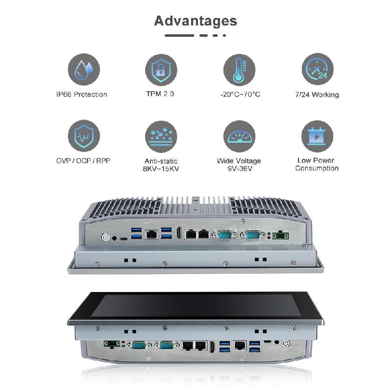 Panel PC industriel fanless 12.1 pouces 16:10 WXGA pour HMI, supervision et automatisation - EVI-12WAC-12th - Intel Core 12e génération_2