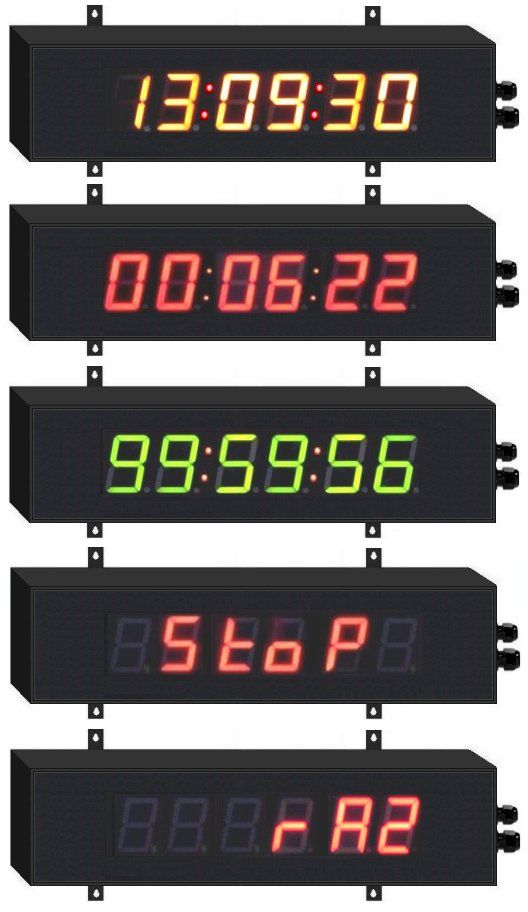 Chronomètre géant - chiffres de 6 cm - luminosité intérieure - IP55 - LED tri-couleurs_2