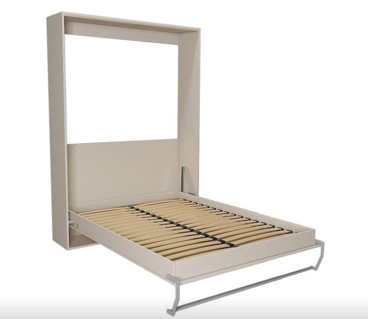 Armoire Lit Escamotable SMART-V2 Taupe Mat - Couchage 140x200 cm avec Colonne Armoire Intégrée_2