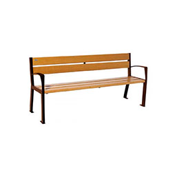 Banc mixte avec assise et dossier en chêne épaisseur 36 mm - Structure en acier peint sur zinc - BELOMBRA_2