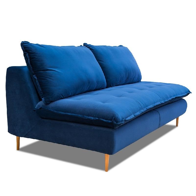 Canapé lit compact 3 places Lisbonne - 160 cm - ouverture express - sommier à lattes - matelas 13 cm - velours bleu_2