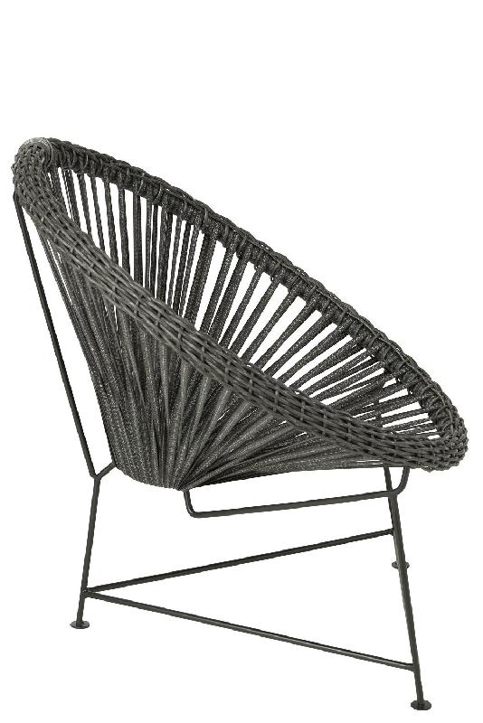 Fauteuil design Agafi en rotin noir - Forme œuf - Intérieur/Extérieur - Capacité 150 kg_2