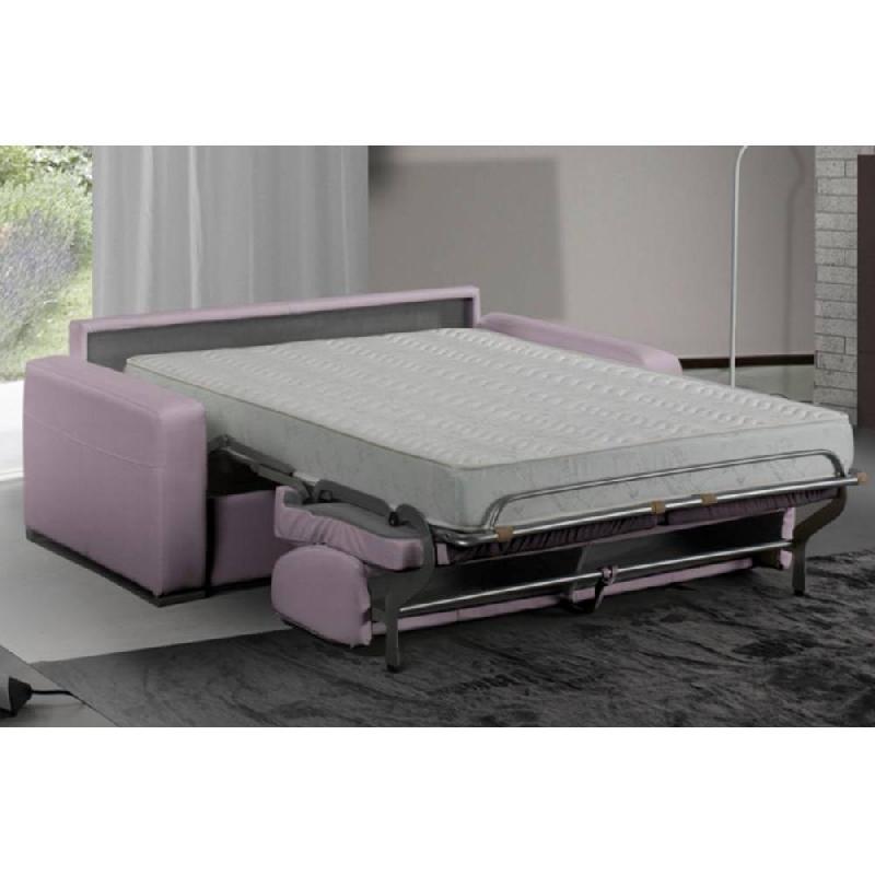 Canapé-lit 2-3 places MASTER convertible express 120 cm en cuir parme - Matelas 18 cm inclus_2