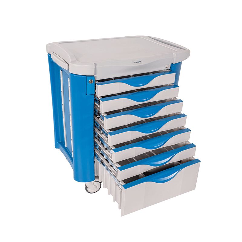 Chariot de médicaments - chariot médical Mespa Healthcare - profondeur 585 mm - tiroirs fonctionnels et roulettes pivotantes_2