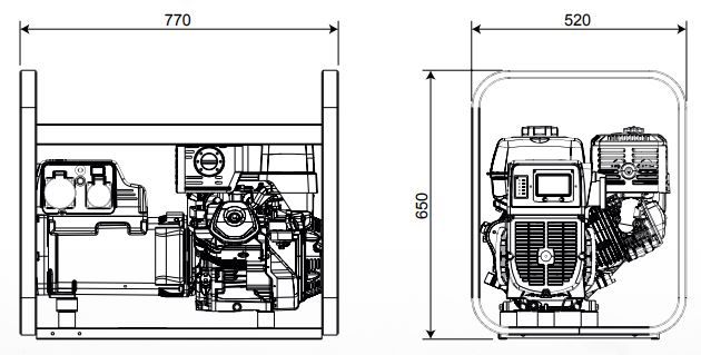 Ge 8000 BBT groupe électrogène - Mosa - 50 Hz - 7 kVA triphasé, moteur Briggs & Stratton, portable_2
