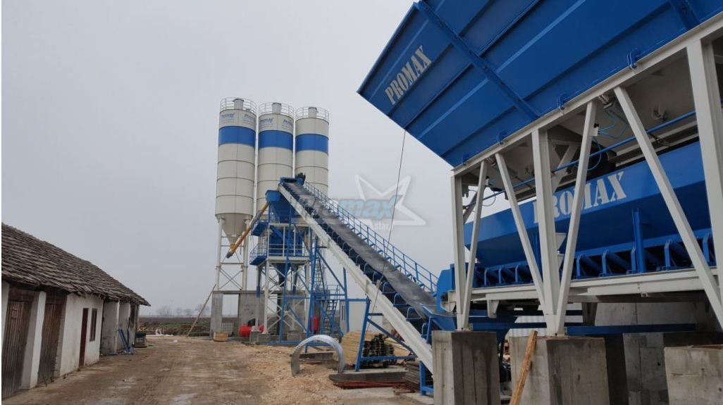 Promax S130 Centrale à béton fixe - 120 m³/h - Mélangeur Twin Shaft/Single Shaft - Capacité 4500 L - Puissance 2x55 kW_2