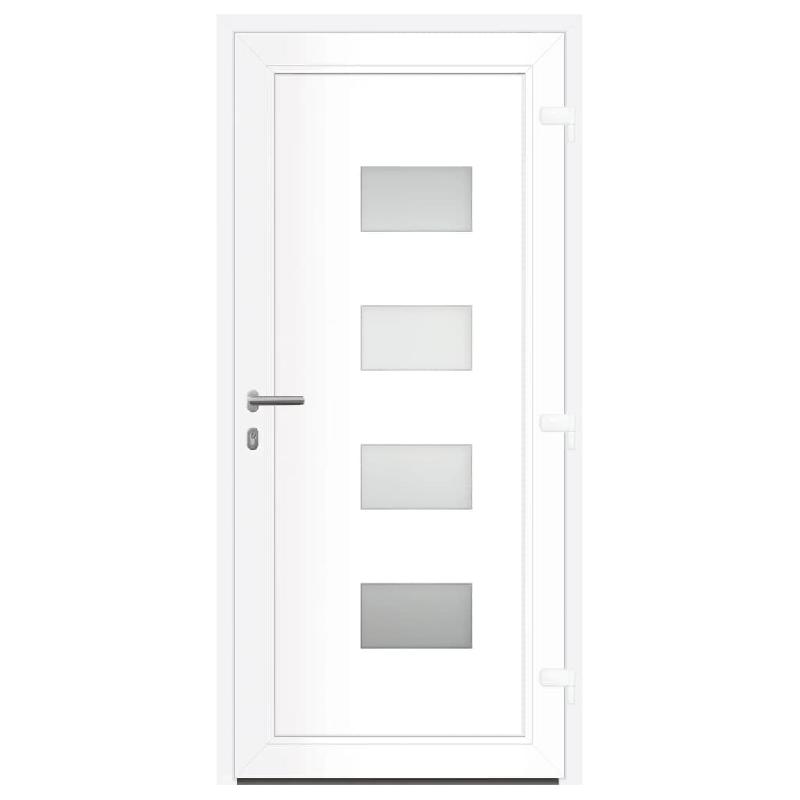 Vidaxl porte d'entrée blanc 100x210 cm aluminium et pvc 3157063_2