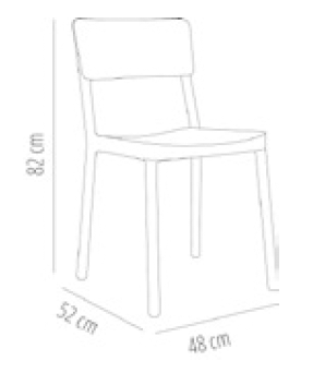 Chaise empilable Rialto - Polypropylène traité anti-UV - Empilable par 10_2